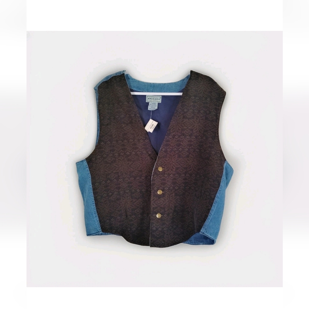Arizona Jean Company Blue and Brown Vest